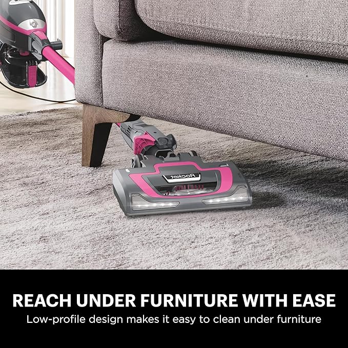 Shark HV371 Rocket Pro DLX Corded Stick Removable Hand Vacuum Advanced Swivel Steering XL Cup Crevice Tool Upholstery Tool &amp Anti-Allergen Dust Brush Fuchsia Capacity