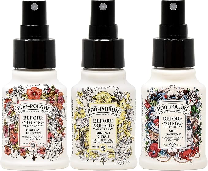 Poo-Pourri Original CitrusShip Happens and Tropical Hibiscus 1.4 Ounce Set