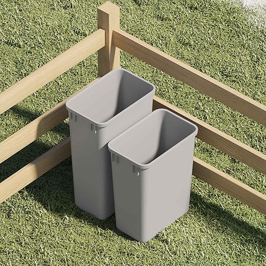 Dowell 50L Wastebasket Trash Container 52.8Qt/13.2Gal Plastic Stackable for Kitchen/Bathroom/Office Fits Under Sink/Desk (Grey 4000 50 04)