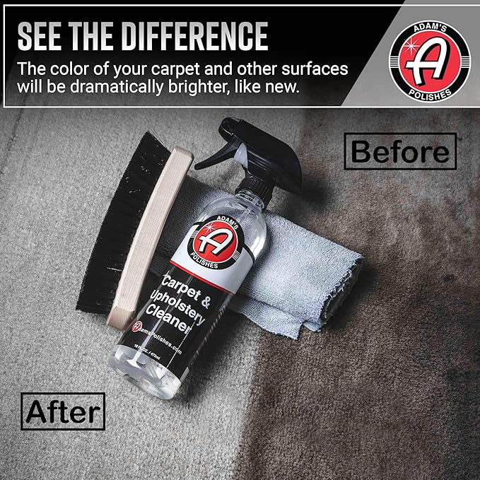 Adam's Polishes Carpet &amp Upholstery Cleaner - Powerful Car Carpet Cleaner for Auto Detailing Fabric Interior Solution Stain Remover Spray for Seat Floor Mats (128 fl. oz (Gallon))