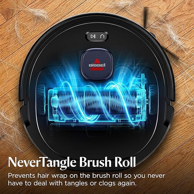 Bissell FlexClean FurForce Robot Vacuum &amp Mop with No Tangle Pet Brush Roll LiDAR Navigation &amp Liftable Pad for Pet Hair Removal on Hard Floors &amp Rugs 180min Runtime 60-Day Dust Collecti