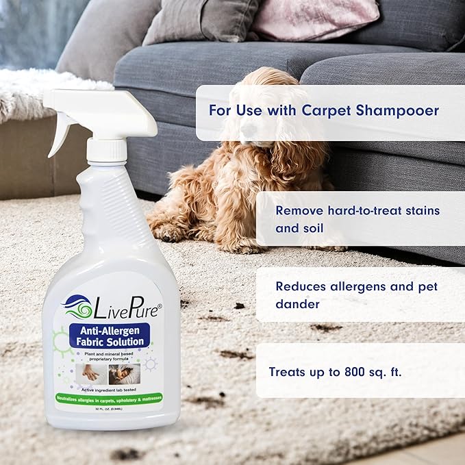 LivePure Anti-Allergen 32 OZ Fabric Spray for Household Surfaces 2 Pack