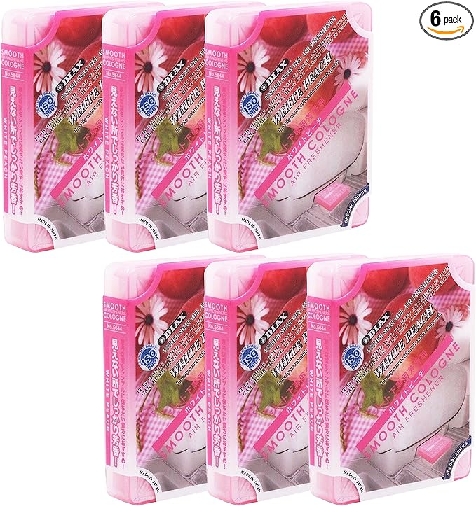 6-pack Home/office/Car/auto Smooth Cologne White Peach Scent Luxury Air Freshener JDM Genuine Diax Japan