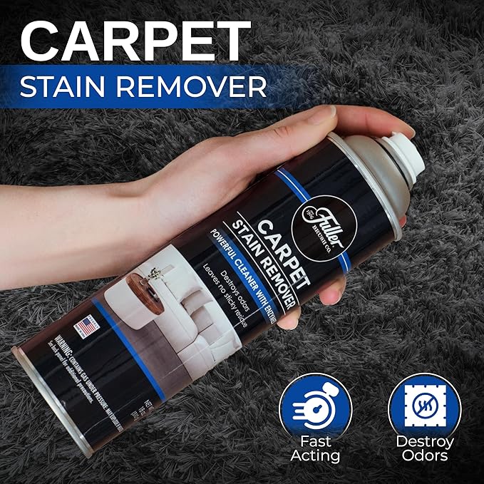 Fuller Brush Carpet Stain Remover – 18 oz Enzyme Foam Spot Cleaner for Carpets Rugs &amp Upholstery – Removes Pet Stains Coffee Wine Grease – Odor Eliminating (Pack of 2)