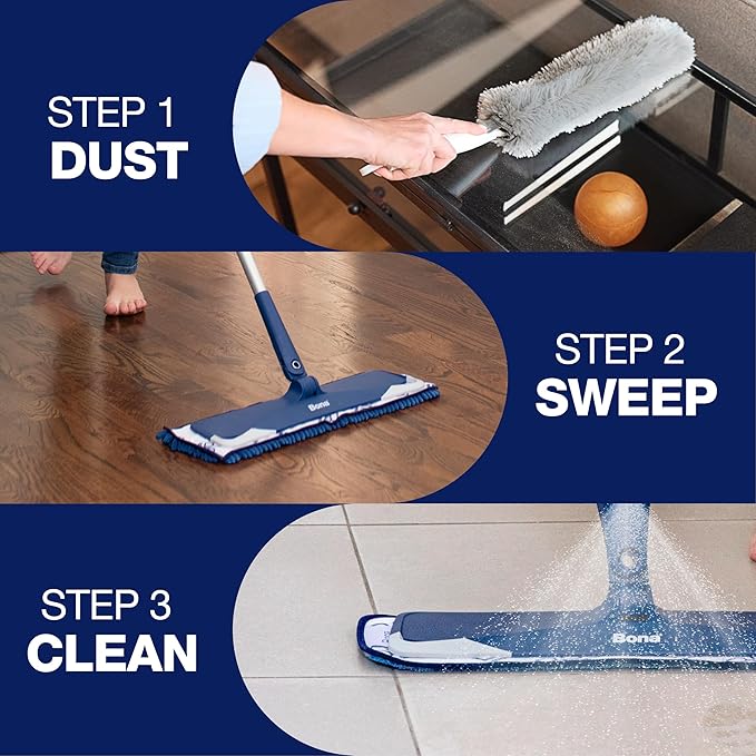 Bona Premium Motion Multi-Surface Floor Spray Mop - Includes Multi-Surface Floor Cleaning Solution and Machine Washable Microfiber Cleaning Pad - for Stone Tile Laminate and Vinyl Floors