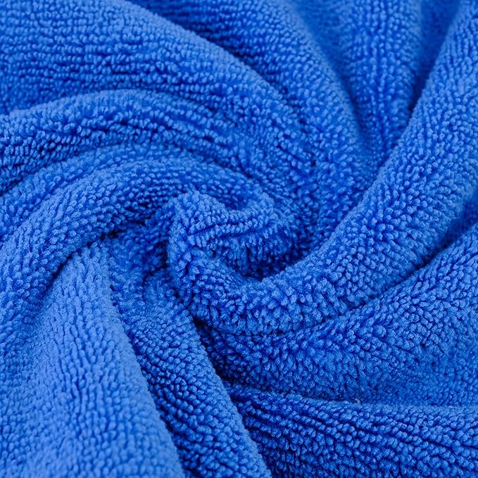 POLYTE Premium Microfiber Cleaning Towel16x16 in 36 Pack (BlueGrayYellow)