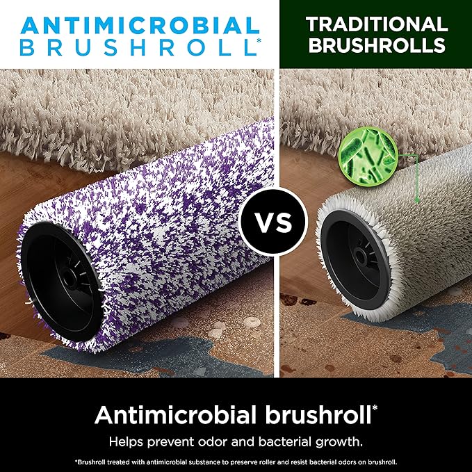 Shark HydroVac 2-Pack Antimicrobial Brushroll* for All Sealed Hard Floors and Area Rugs Replacement Brushrolls for All Hydrovac 3-in-1 Multi-Surface Cleaners Purple WDB2
