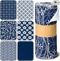 36 Pack Japanese Reusable Cleaning Cloths Washable Cotton Kitchen Towels for Home (Blue)