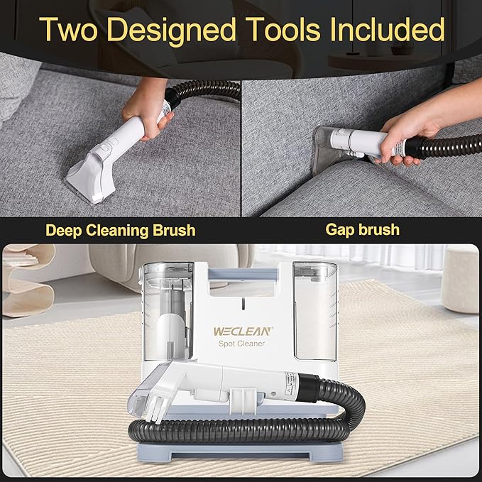 WECLEAN C1 Portable Extractor for Couch and Carpet Cleaner Upholstery Cleaner 400W Motor 9Kpa for Deep Cleaning