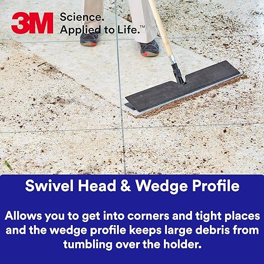 3M Easy Trap II Holder Flip Holder for 3M Easy Trap Duster Sweep and Dust Sheets 35” Hook and Loop Dust Remover Sweeper Mop Head For Gyms Bathrooms Commercial Floors 55936