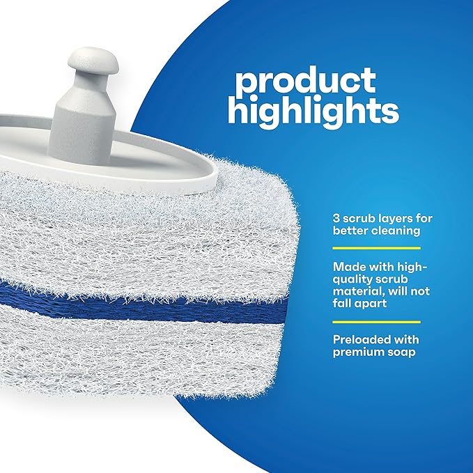Disposable Prefilled Toilet Cleaning Scrubbers 60 Count