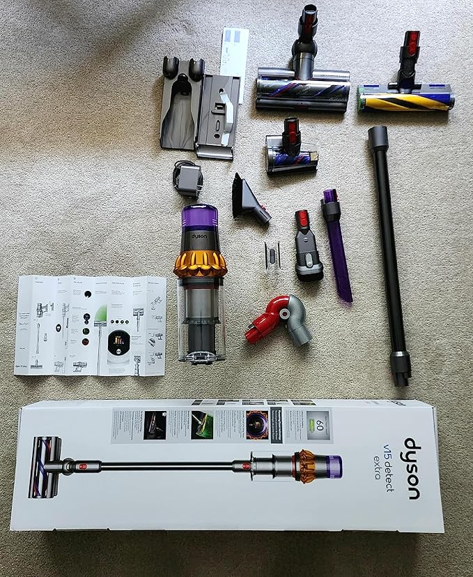Dyson V15 Detect Total Clean Extra Cordless Vacuum - Yellow/Nickel