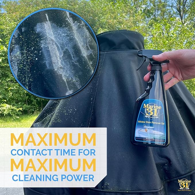 Marine 31 Mildew Stain Remover Gel | Thick Gel Formula for Marine Boat Home &amp Patio | Removes Mildew &amp Stains from Bathrooms &amp Showers | Effective Cleaner | M31-375 | 20oz