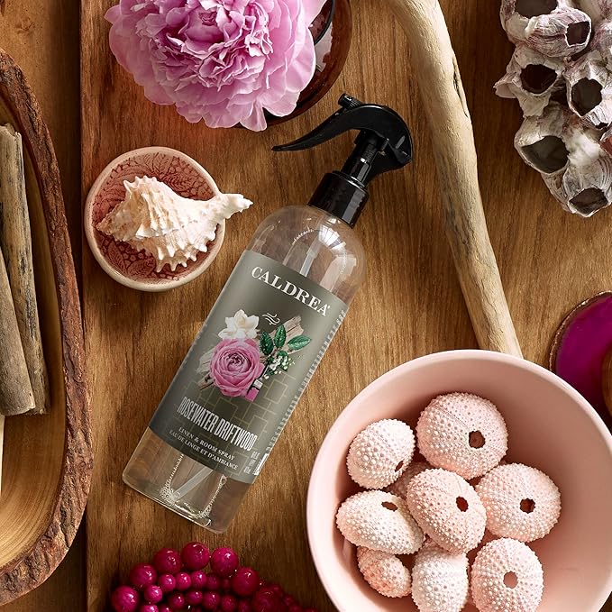 Caldrea Linen and Room Spray Air Freshener Made with Essential Oils Plant-Derived and Other Thoughtfully Chosen Ingredients Rosewater Driftwood 16 oz 2 Pack