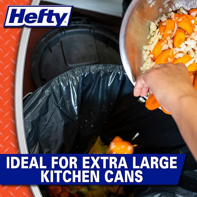 Hefty Strong Large Trash Bags 30 Gallon 74 Count (Pack of 3) 222 Total