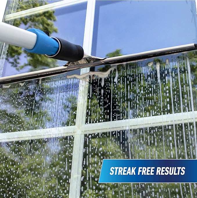 Unger Professional Performance Grip Window Cleaner Scrubber 14 and Unger Professional Streak-Free EasyGlide Glass Cleaner Concentrate 32 oz