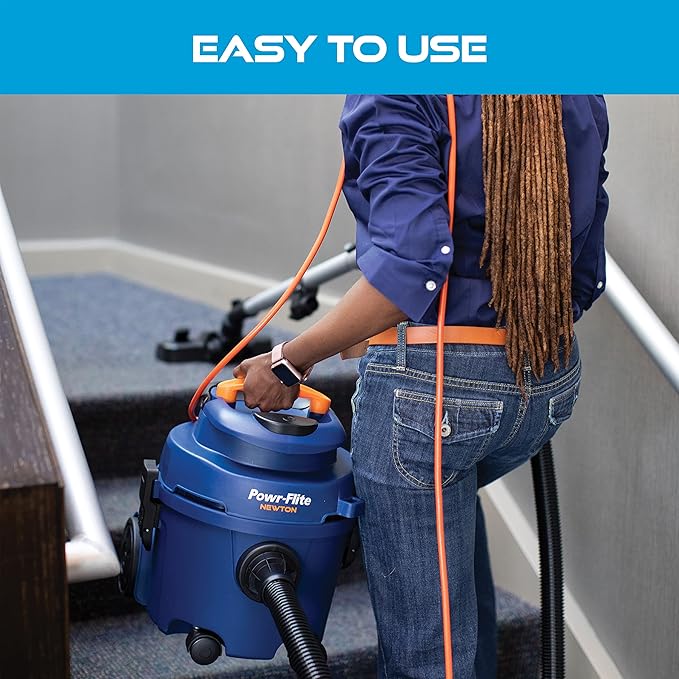 Powr-Flite Newton Compact Vacuum Cleaner Canister with HEPA Filtration Portable Vacuum for Hardwood Floors and Rugs PV610-Q10-U