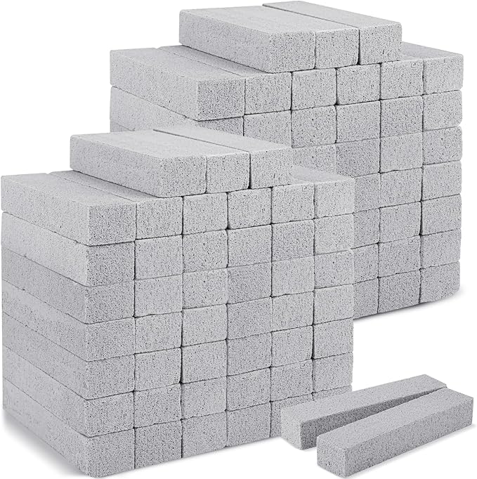 90 Pack Pumice Stones Bulk for Cleaning - Grey Pumice Scouring Pad Pumice Stick Cleaner for Removing Toilet Bowl Ring Bath Household Kitchen Pool 5.9 x 1.4 x 0.9 Inch