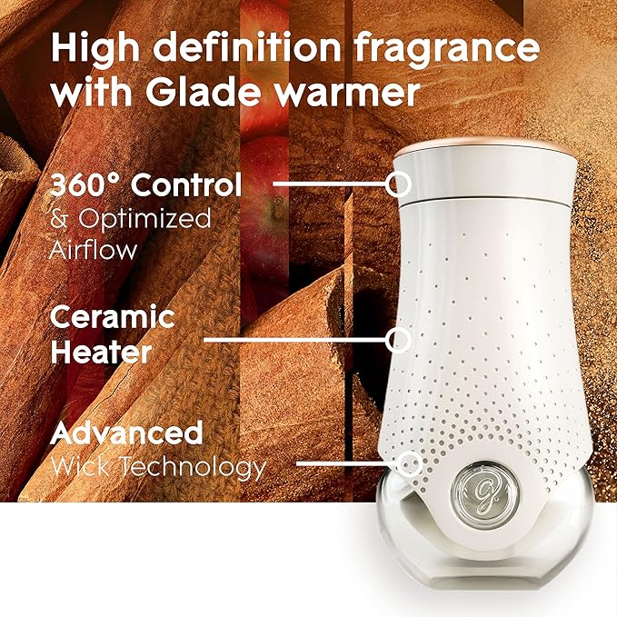 Glade PlugIns Scented Oil Air Freshener Refills 2 Count 1.34 fl oz Apple Cinnamon (Pack of 12)
