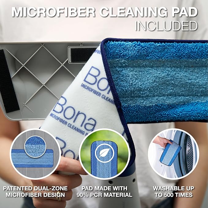 Bona Spray Mop Air - Includes Multi-Surface Floor Cleaner Concentrate and Microfiber Pad - Lemon Mint Scent - Lightweight &amp Compact Mop