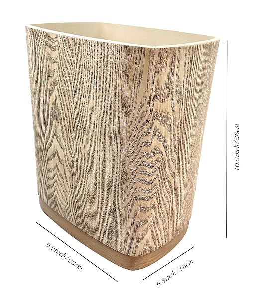 Hymmah Bathroom Trash Can 1.8 Gallon(7 Liter) Small Kitchen Garbage CanDecor Wastebasket for Bedroom OfficeResin Hand-Carved