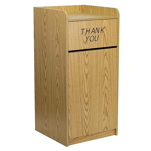 EMMA + OLIVER Wood Tray Top Receptacle in Oak