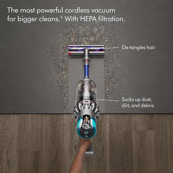 Dyson Gen5outsize Cordless Vacuum Cleaner Nickel/Blue Extra Large (Renewed)