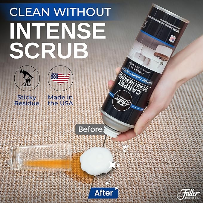 Fuller Brush Carpet Stain Remover – 18 oz Enzyme Foam Spot Cleaner for Carpets Rugs &amp Upholstery – Removes Pet Stains Coffee Wine Grease – Odor Eliminating (Pack of 3)