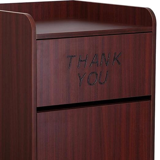 EMMA + OLIVER Wood Tray Top Receptacle in Mahogany