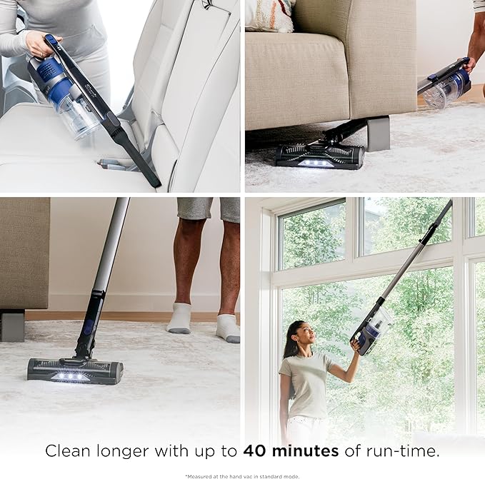 Shark | Pet Cordless Vacuum Cleaner | LED Headlights | Removable Handheld Vacuum for Pet Hair | Crevice Tool &amp Pet Multi-Tool Included | 40min Runtime | For Carpet &amp Hard Floors | Grey | IX141