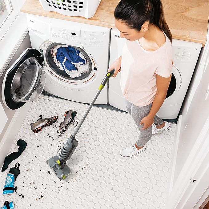 Shark VM252P10 VACMOP Pro Cordless Hard Floor Vacuum Mop with LED Headlights 12 Disposable Pads &amp 12 oz. Cleaning Solution Charcoal Gray