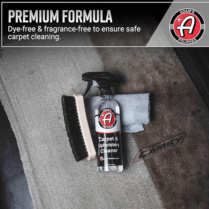 Adam's Polishes Carpet &amp Upholstery Cleaner - Powerful Carpet Cleaner For Auto Detailing | Cloth Upholstery &amp Fabric Car Interior Cleaning Solution | Stain Remover Spray For Car Seat Floor M