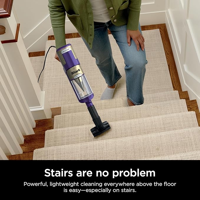 Shark POWERDETECT Ultra-Light Corded Stick Vacuum with DuoClean Technology Self-Cleaning Brushroll for No Hair Wrap Anti-Allergen Complete Seal and Odor Neutralizer Technology HZ4002
