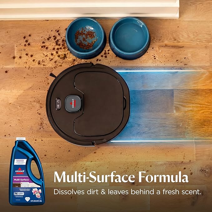 Bissell FlexClean Robot Vacuum &amp Mop with No Tangle Pet Brush Roll LiDAR Navigation &amp Liftable Pad for Pet Hair Removal on Hard Floors &amp Rugs HEPA Filtration and Self-Empty Base 4270