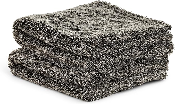 Griot's Garage PFM Ultrafast Edgeless Towels for Car Cleaning and Detailing Hyper-Absorbent Scratch-Free Compact 16” x 16” Set of 2 55539