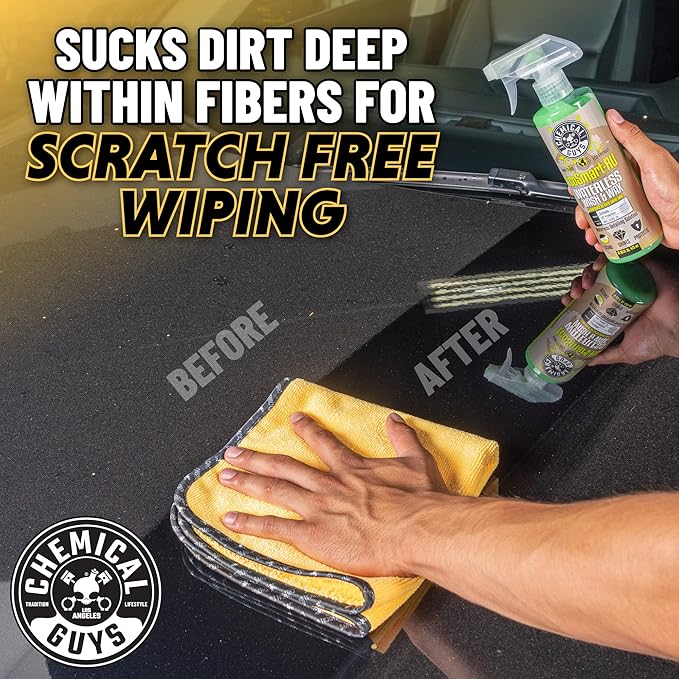 Chemical Guys Professional Grade Premium Microfiber Towels for Cars Gold 16 x 16 Ultra-Soft and Scratch-Free Car Detailing Cloths for Trucks Motorcycles and More - 12 Pack