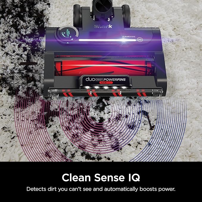 Shark Stratos Cordless Vacuum with Clean Sense IQ and Odor Neutralizer MultiFlex Wand Includes Crevice Tool &amp Anti-Allergen Brush Up To 60 Minute Runtime Ash Purple IZ862H