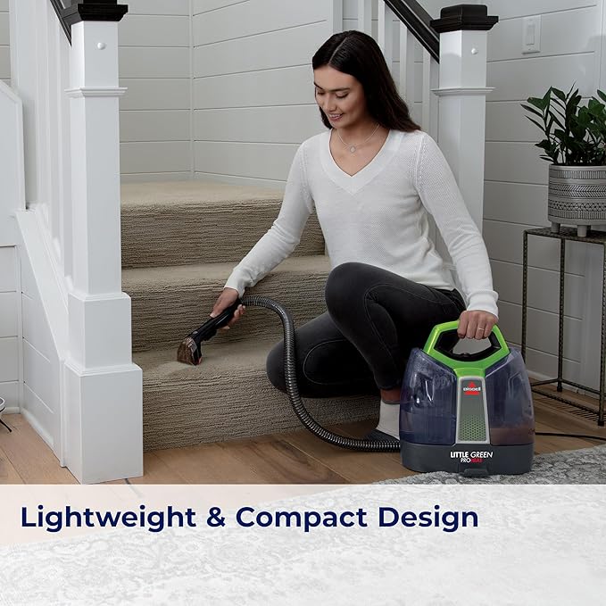 BISSELL Little Green Proheat Portable Deep Cleaner/Spot Cleaner and Car/Auto Detailer with self-Cleaning HydroRinse Tool for Carpet and Upholstery 2513E