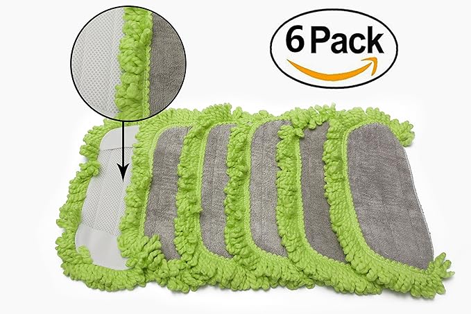 LTWHOME Washable Microfiber Replacement Pads Fit for Dirt Devil Vac Compare to Part AD51005 (Pack of 6)
