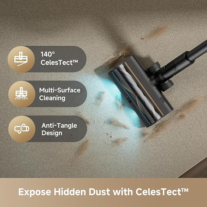 DREAME Cordless Stick Vacuum Cleaner Z30 Essential 210AW Suction with Big Dust Cup Up to 90 Mins 99.99% Filtration Efficiency HEPA H14 Filter Dust Reveal Technology Multi-Surface Vacuuming