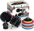 Household Cleaning Power Scrubber for Cordless Drill- Electric Spin Scrubber Set - Grill Brush and Pad Scrubbing Set - Rust Remover - Griddle Cleaning Kit - Backyard Accessories Cleaner - Industrial