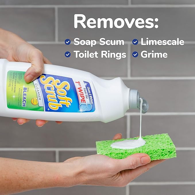 Soft Scrub Antibacterial Cleaner with Bleach Surface Cleanser 36 Ounce (Pack of 6)