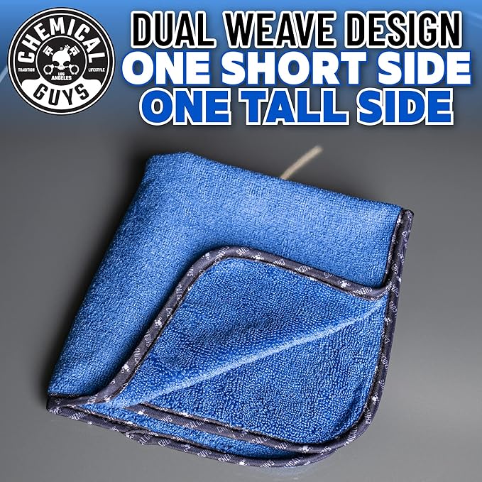 Chemical Guys Professional Grade Premium Microfiber Towels for Cars Blue 16 x 16 Ultra-Soft and Scratch-Free Car Detailing Cloths for Trucks Motorcycles and More - 12 Pack
