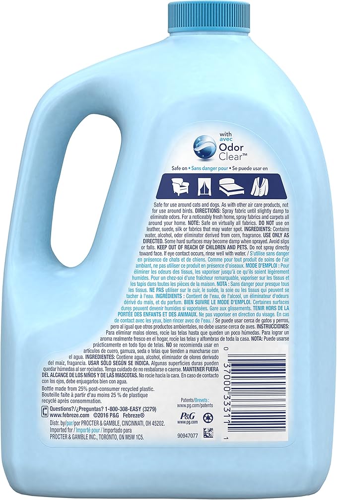 Febreze Air Freshener Extra Strength Fabric Refresher Refill Air Freshener Original Scent 67.6oz
