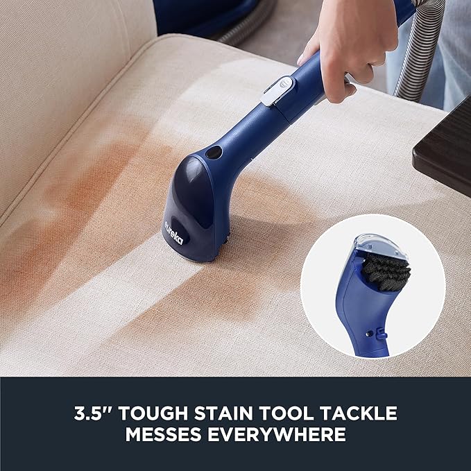 EUREKA Portable Carpet and Upholstery Cleaner Spot Cleaner for Pets Stain Remover for Carpet Area Rugs Upholstery Coaches and Car 50.7oz Large Water Tank NEY100 with Cleaning Formula Blue