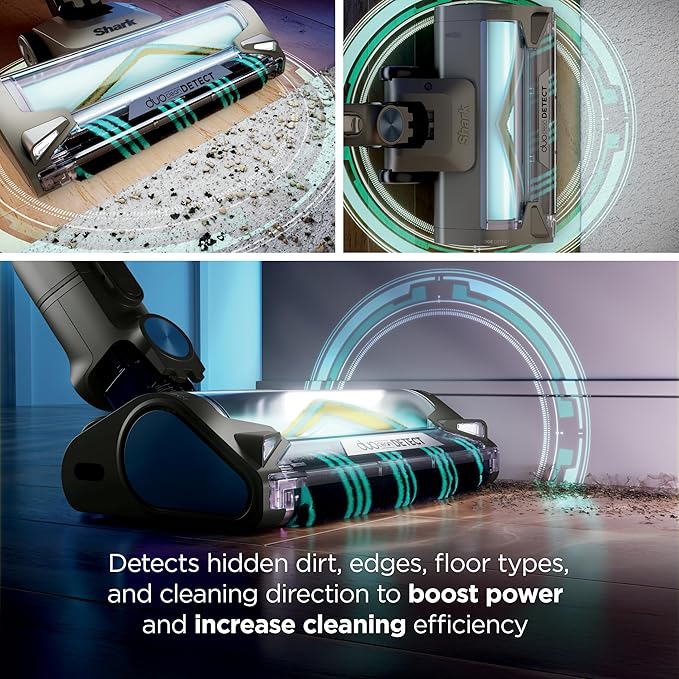 Shark PowerDetect Cordless Stick Vacuum Powerful Suction HEPA Filtration Carpet &amp Hard Floor Portable Stick Vacuum for Pet Hair Java Ice Blue IP1255