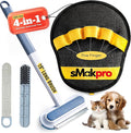 Pet Hair Removal Tool for Dogs &amp Cats (19 Long Brush + Gloves) Electrostatic Reusable Pet Hair Remover Five Finger Magic Brush with Adjustable Handle for Couch Carpet Bedding Clothes