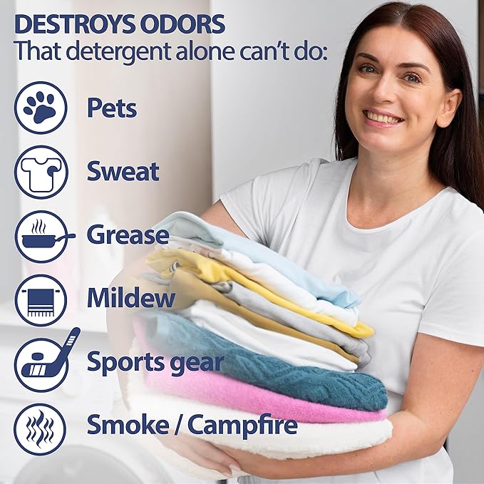 Nature Clean Stink Bombs Laundry Odor Eliminator Pods for Clothes Removes Pet Sweat Grease Mildew &amp Sports Odors Laundry Deodorizer for Home Use 60 Count (Pack of 1)