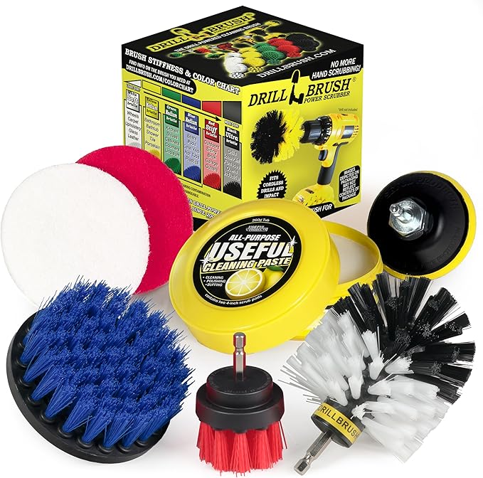 Nylon Drill Brush Attachments for Cleaning Car Accessories Carpet Truck Interior Fabric Wheel Rim Glass Bath Tub Shower Tile Grout Boat Hull Seats - Drill Brush for Car Detailing Supplies