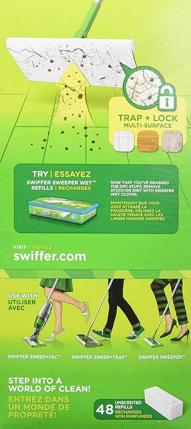 Swiffer Sweeper Dry Sweeping Pad Multi Surface Refills Unscented 48 Count